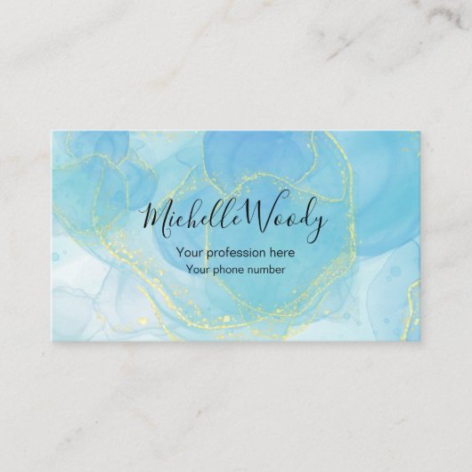 Blauw Professionele Stijlvolle Moderne Visitekaartje (Voorkant)