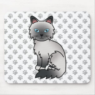 Blauw punt Birmaanse / Ragdoll Cute Kat & Pootjes Muismat