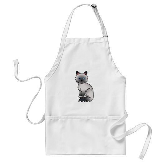 Blauw punt Birmaanse / Ragdoll kat Standaard Schort (Voorkant)