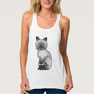 Blauw punt Birmaanse / Ragdoll Mopshond Cute Carto Tanktop