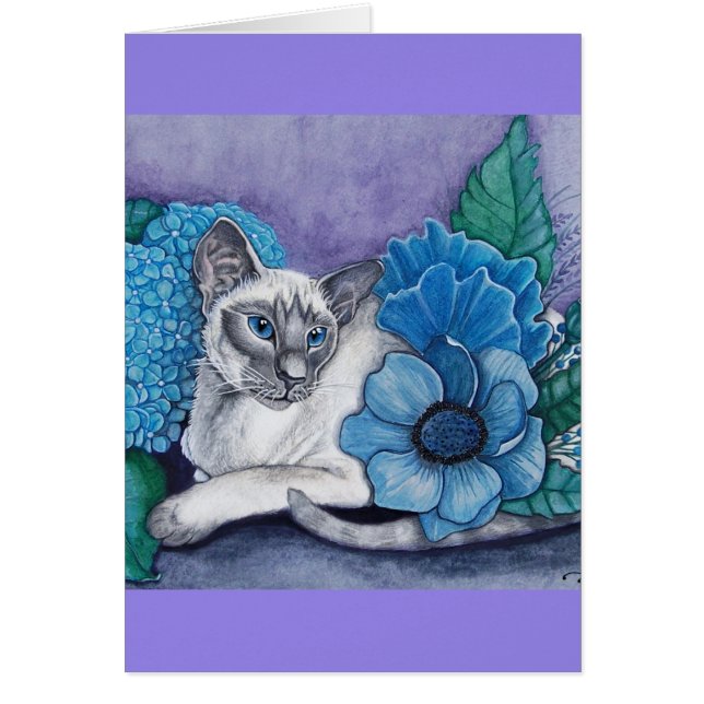 Blauw punt Siamese kat (Voorkant)