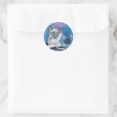 Blauw punt Siamese kat Ronde Sticker (Tas)