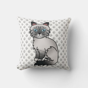Blauw punt tabby Birmaanse kat / Ragdoll Cute Kat Kussen