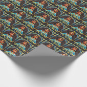 Blauw Purim Prinses Inpakpapier 2 (Hoek)