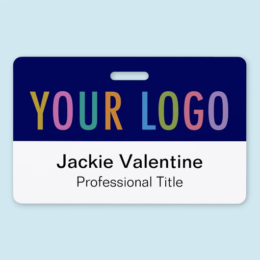 Blauw PVC Naam Badge Horizontale Logo Werk ID Labe