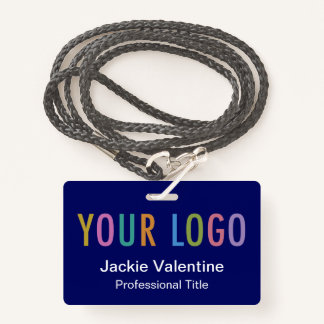 Blauw PVC Naam Badge met Logo Lanyard Clip of Reel