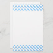 Blauw Quatrefoil-patroon Briefpapier (Voorkant / Achterkant)