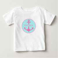 Blauw Quatrefoil + Roze Anchor Tutu Bodysuit