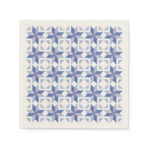 Blauw Quiltblok Papieren Servet