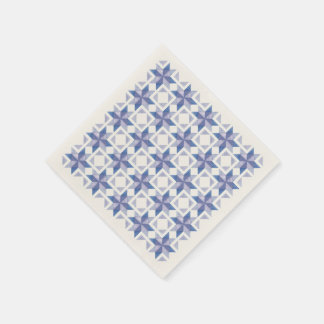 Blauw Quiltblok Papieren Servet