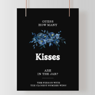 Blauw raad hoeveel kussen bruidsfeest spel poster