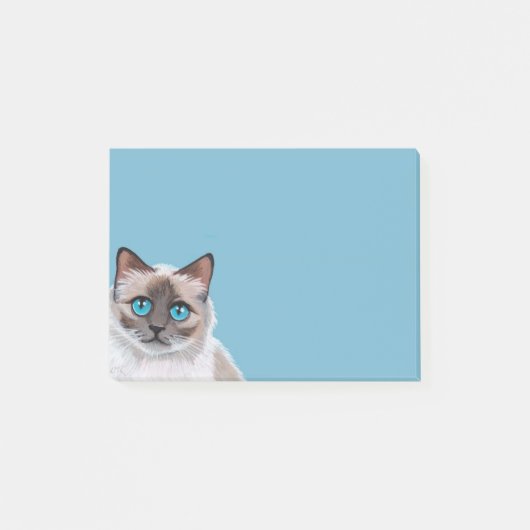 Blauw ragdoll kattenportret post-it® notes (Voorkant)