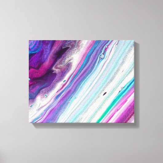 blauw raspberry abstract omwikkeld canvas afdruk (Voorkant)