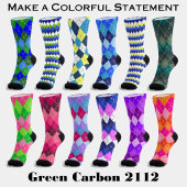 Blauw Raspberry Lavendel Magenta Argyle Personalis Sokken