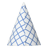 Blauw rasterplein schattige verjaardag feesthoedjes (Achterkant)
