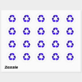 blauw recyclen ronde sticker (Vel)