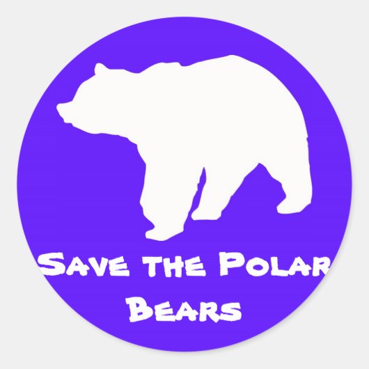 Blauw Red de Polar Beren Stickers (Voorkant)