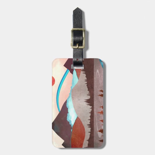 Blauw regenbooglandschap bagagelabel (Voorkant verticaal)