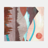 Blauw regenbooglandschap fleece deken (Voorkant (Horizontaal))