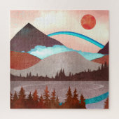 Blauw regenbooglandschap legpuzzel (Verticaal)