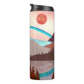 Blauw regenbooglandschap thermosbeker (Geroteerd rechts)