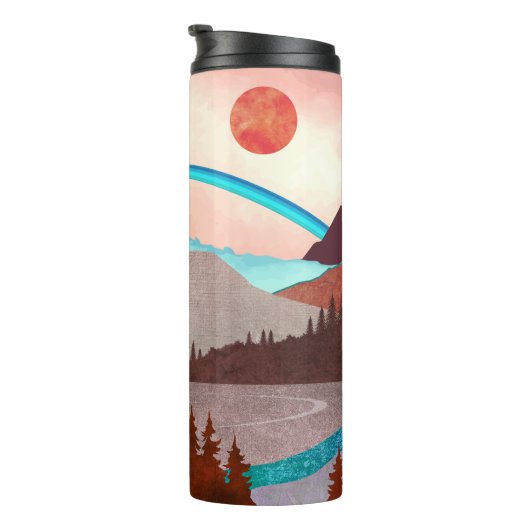 Blauw regenbooglandschap thermosbeker (Geroteerd rechts)