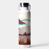 Blauw regenbooglandschap waterfles (Voorkant)