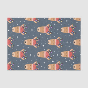 Blauw Rendier Landelijk Schattig Speels Leuk Kerst Tissuepapier