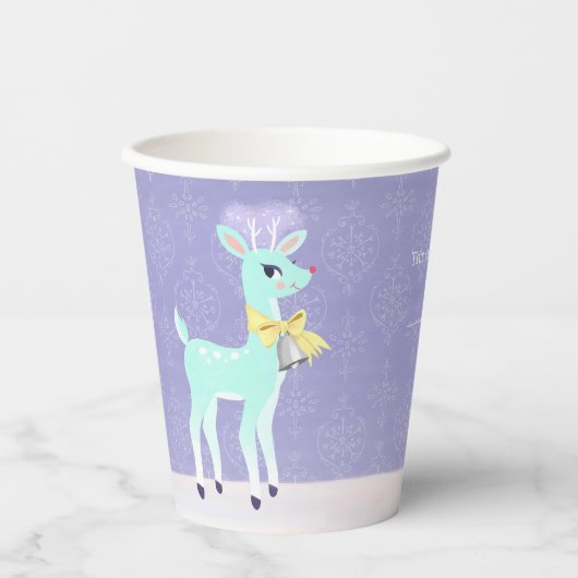 Blauw  Rendier lavendel Papieren kopjes Papieren Bekers (Voorkant)