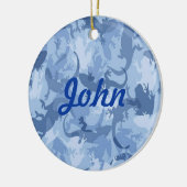 Blauw reptielencamouflage Naam Ornament (Links)