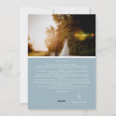 Blauw Retro Boho Minimalistisch Merry Married Port Feestdagenkaart (Achterkant)