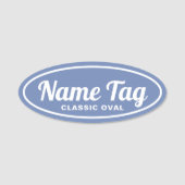 Blauw Retro Ovaal Klassieke Naamplaat Naamplaatje (Voorkant)