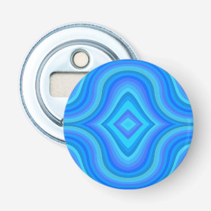 Blauw retro patroon button flesopener