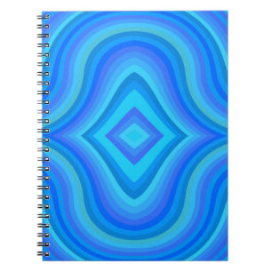 Blauw retro patroon notitieboek