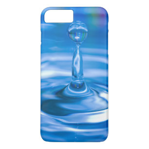 blauw rimpelwater met druppeltje 	iPhone 8 plus / 7 plus hoesje