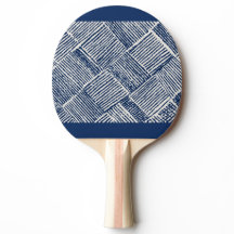 Blauw Ritme | Geometrisch Lijnpatroon Ping Pong Ba