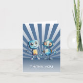 Blauw Robot Thema Verjaardag Bedankt (Voorkant)