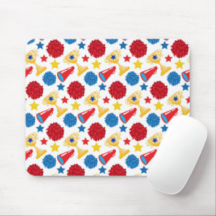 Blauw Rode Gele Sterren Cheerleader Pom Poms Muismat