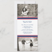 Blauw Rode Hockey Ticket Huwelijk Bewaar de Datum Save The Date (Achterkant)