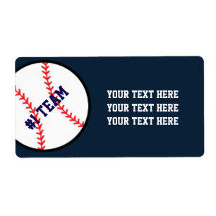 Blauw Rode Honkbal Team Sport Feest Stickerlabels Etiket