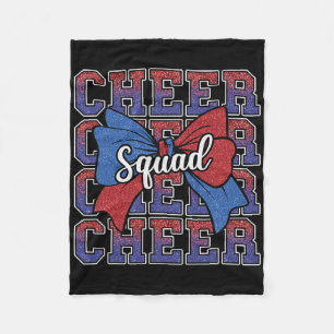 Blauw Rode Strik Cheer Squad Sport Cheerleader Che Fleece Deken