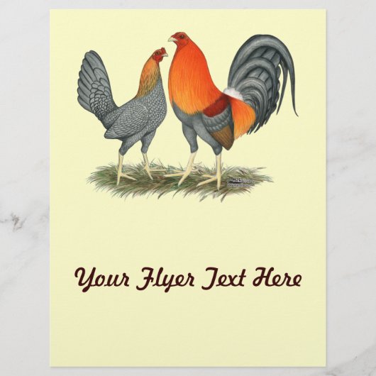 Blauw Rode Vechtkip Flyer (Voorkant)