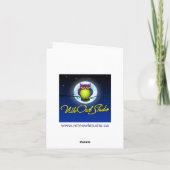 Blauw Rode Witte Damast Monogram Bedankkaart (Achterkant)