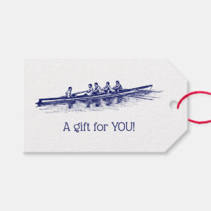 Blauw Roei Roeiers Ploeg Team Watersport Cadeaulabel