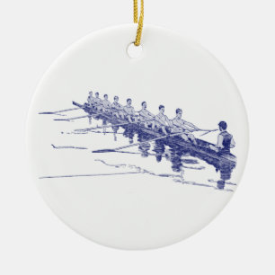 Blauw Roeien Roeiers Crew Team Watersport #3 Keramisch Ornament