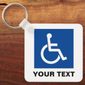 Blauw rolstoel invaliditeitssymbool aangepaste sle sleutelhanger (Voorkant)