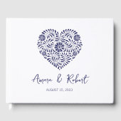 Blauw Romantisch Talavera hart Gastenboek (Voorkant)