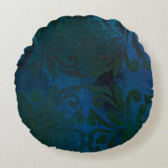 blauw rond kussen (Voorkant)