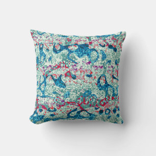 Blauw rood Blauwgroen Gepotteerde Afstand grafisch Kussen
