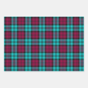 Blauw Rood Campbell Tartan Blackwatch Plaid Inpakpapier Vel